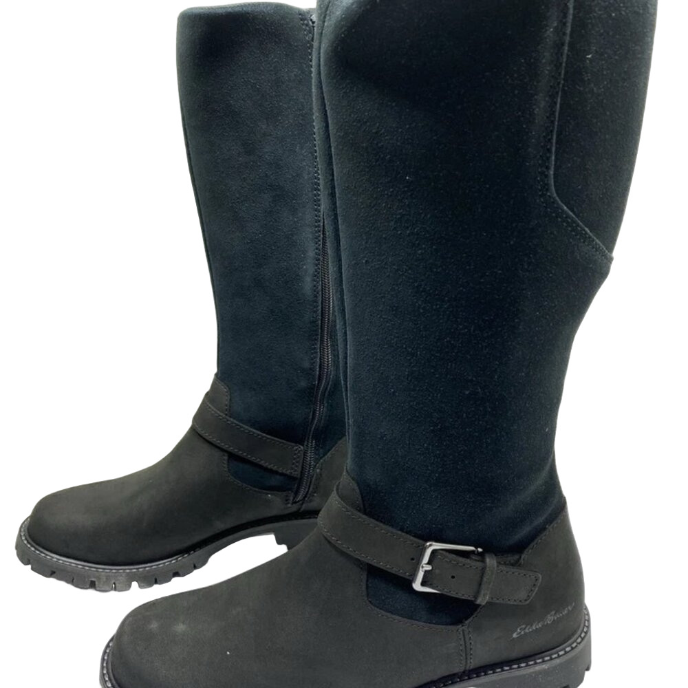 NEW EDDIE BAUER Women’s Magnolia Side-Zip Buckle Ankle Boots – Black Size US 8M